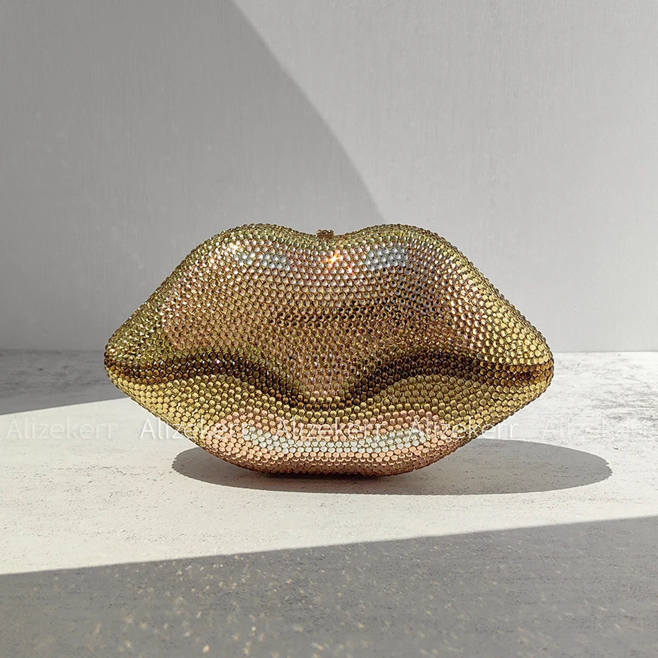 Maïté | Lips Crystal Evening Handbag