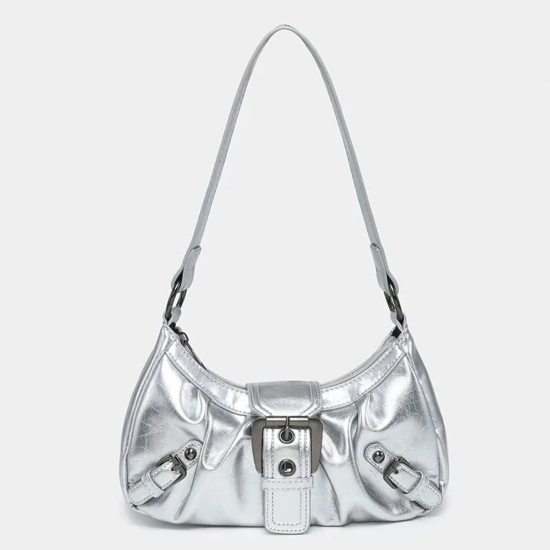Astrid | Silver Crescent Bag