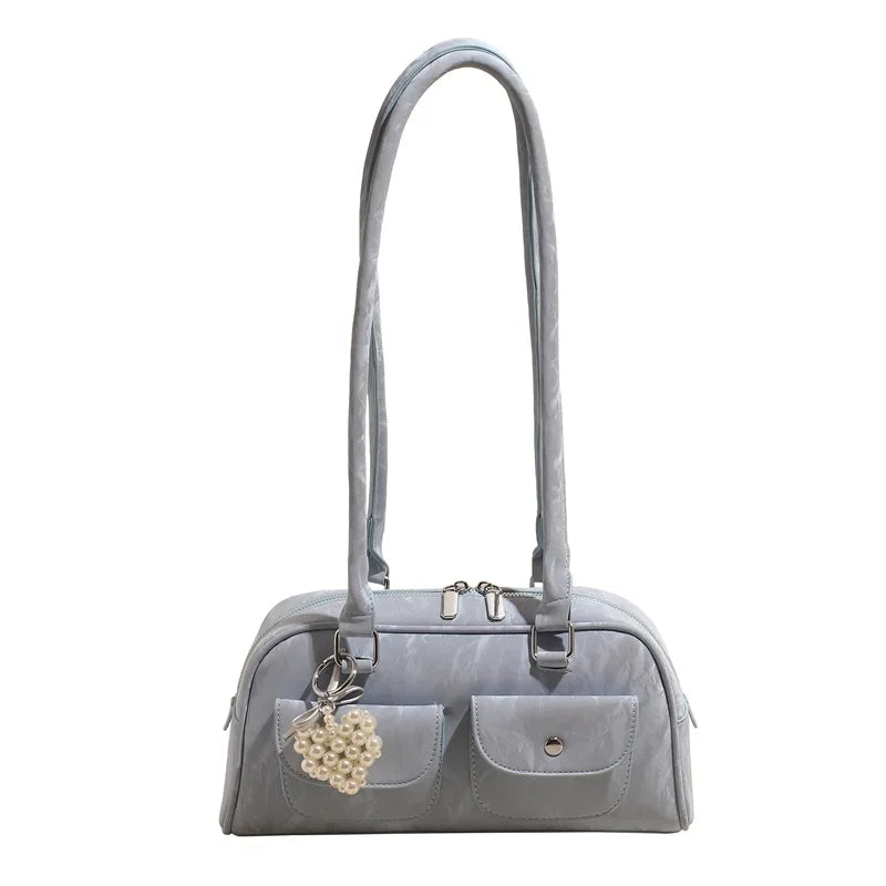 Fabienne | Pink Leather Korean Shoulder Bag