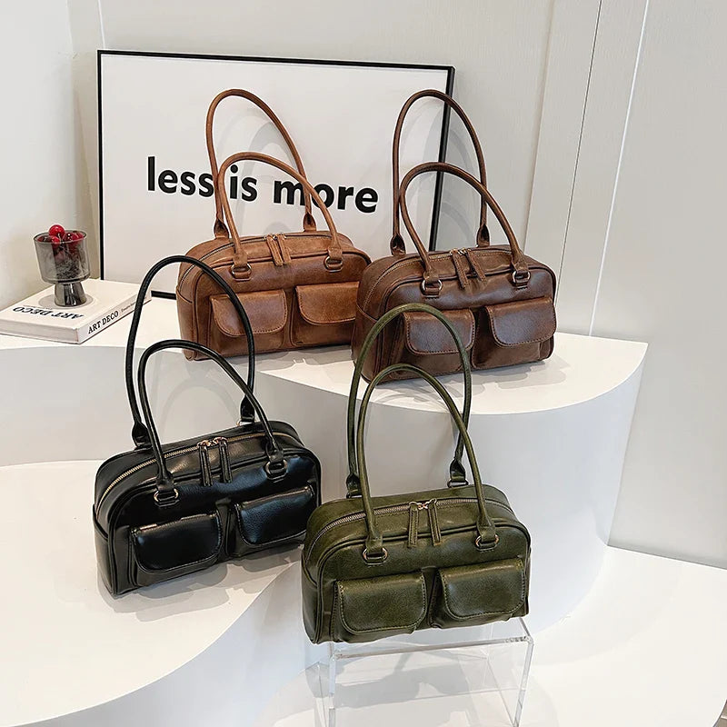 Leather shoulder bag