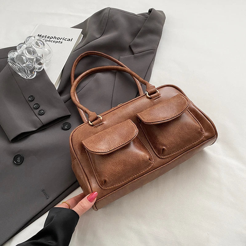 Leather shoulder bag