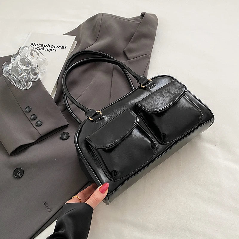 Leather shoulder bag