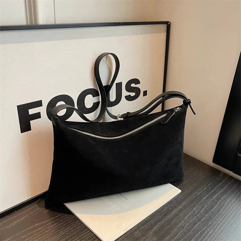 Suede shoulder bag