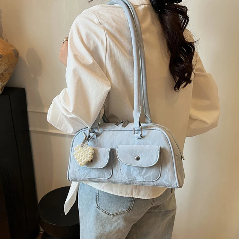 Fabienne | Pink Leather Korean Shoulder Bag