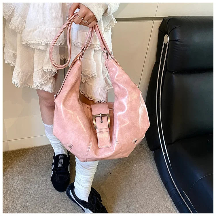 Léa | Pink Retro Crossbody Tote Bag