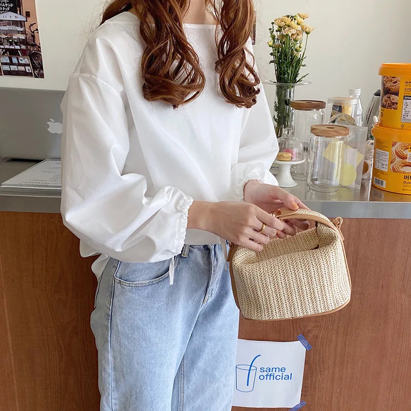 Mini Straw Crossbody Bag