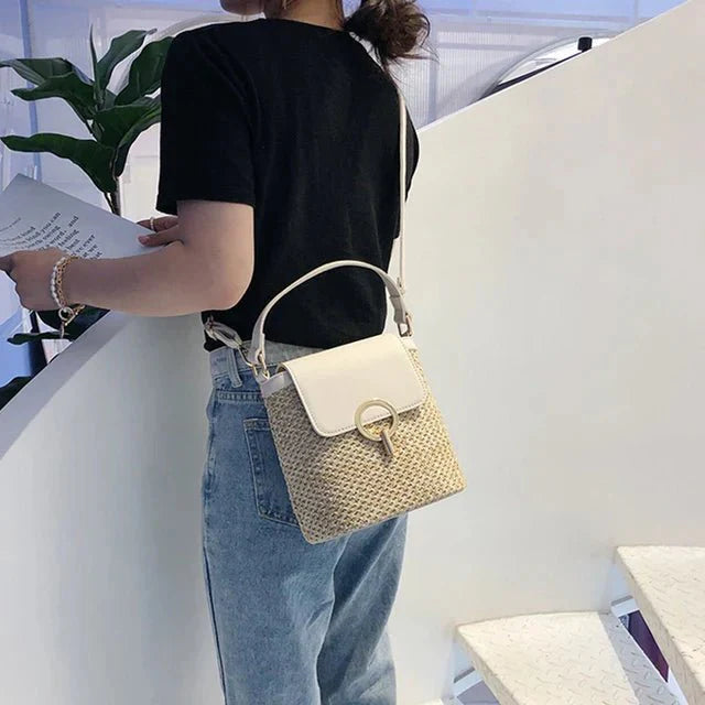 Wicker Bucket Bag