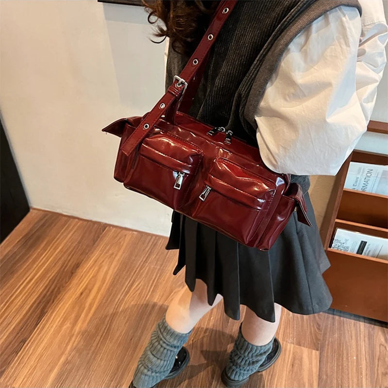 Amandine | Pink Multi-pocket Korean Shoulder Bag