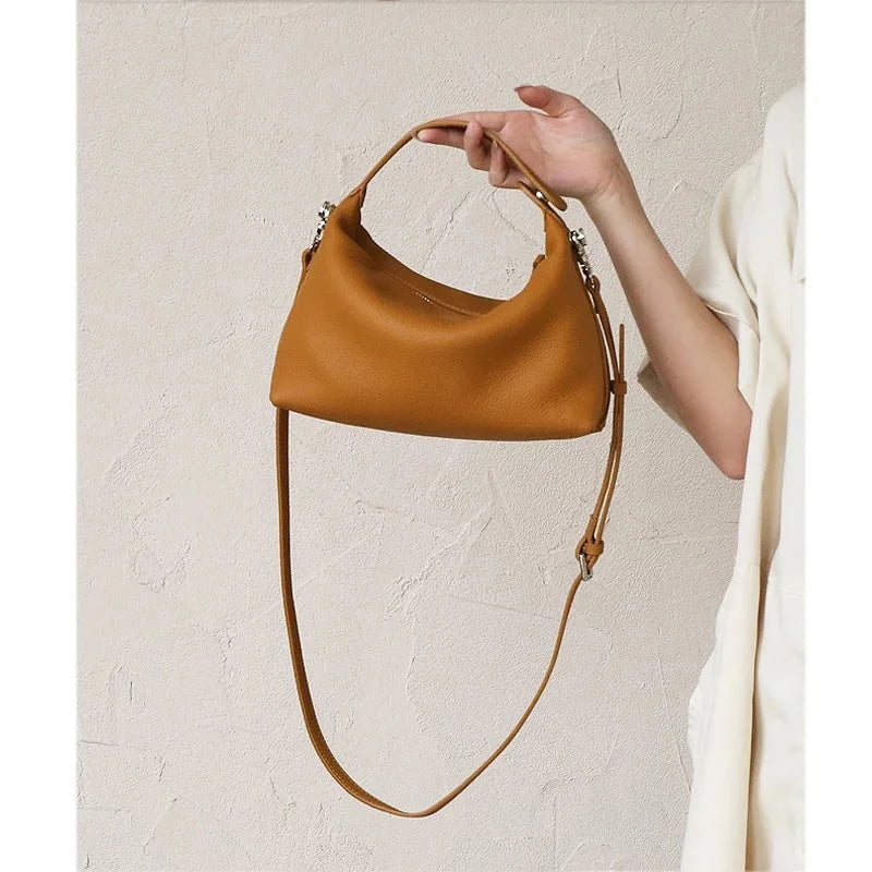Odile | Orange Mini Leather Crossbody Bag