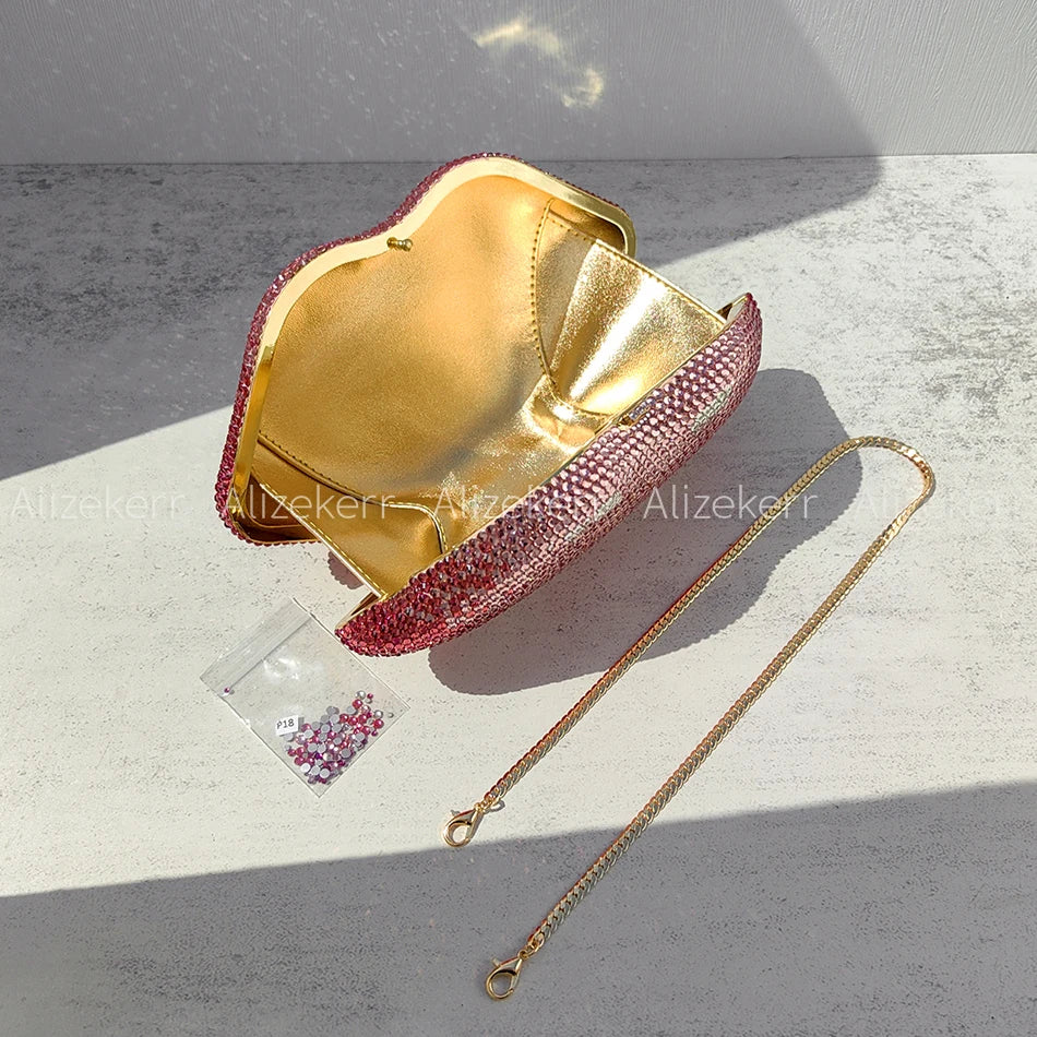 Maïté | Lips Crystal Evening Handbag