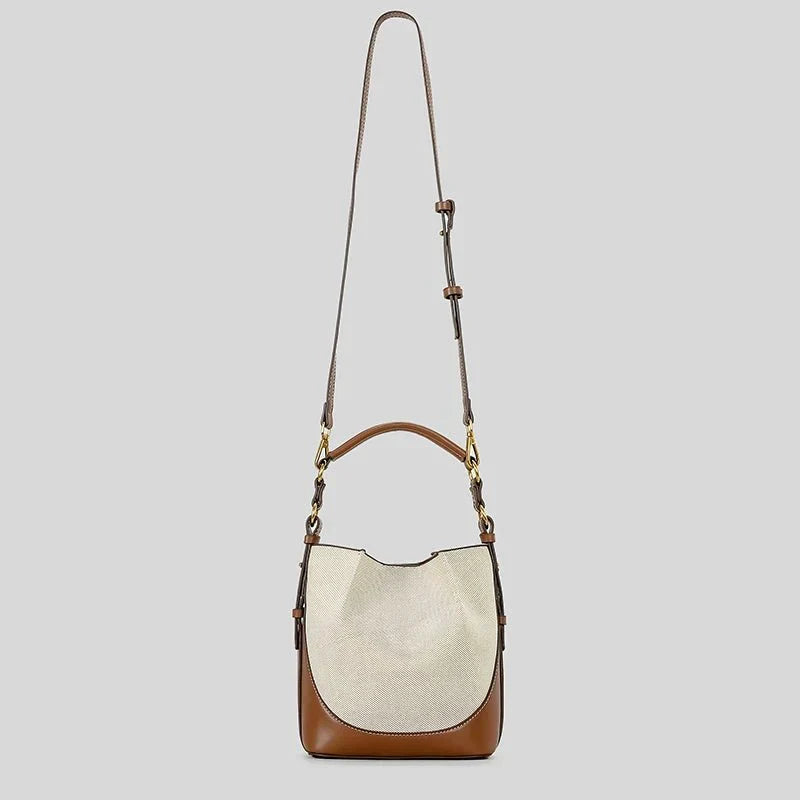 Dominique | Leather Bucket Crossbody Bag
