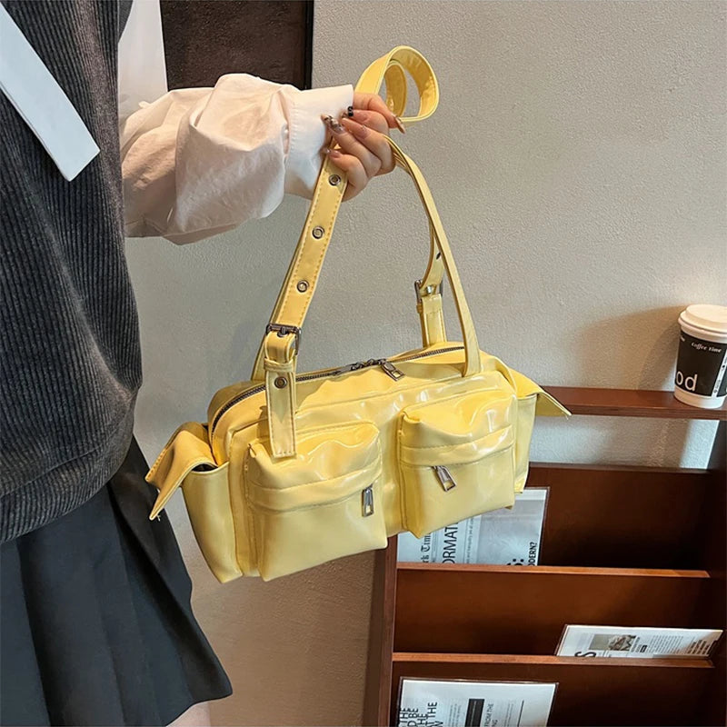 Céline | Yellow Multi-pocket Korean Shoulder Bag