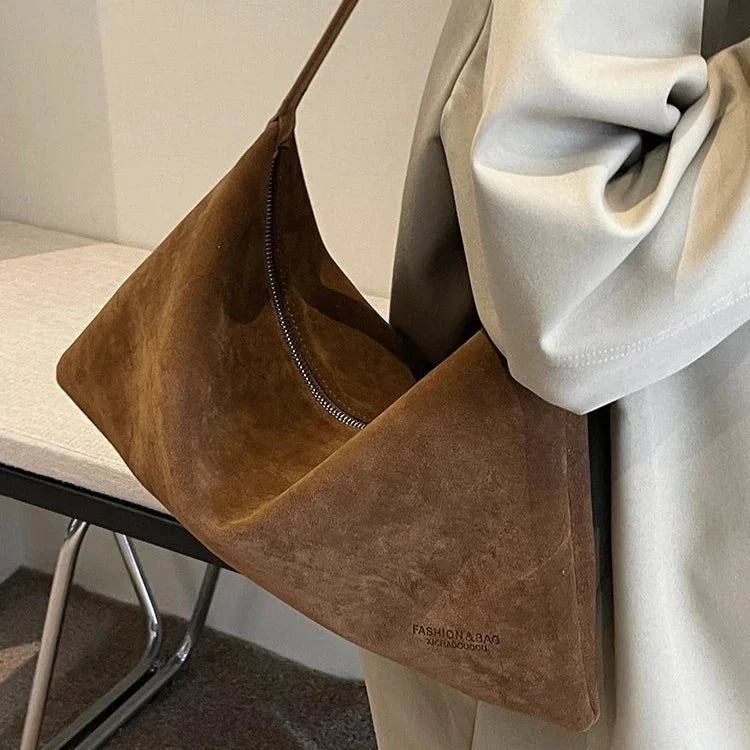 Suede shoulder bag