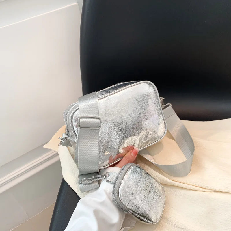 Mini silver crossbody bag