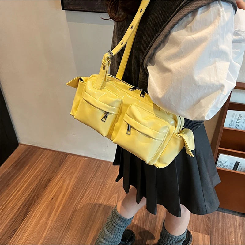 Amandine | Pink Multi-pocket Korean Shoulder Bag