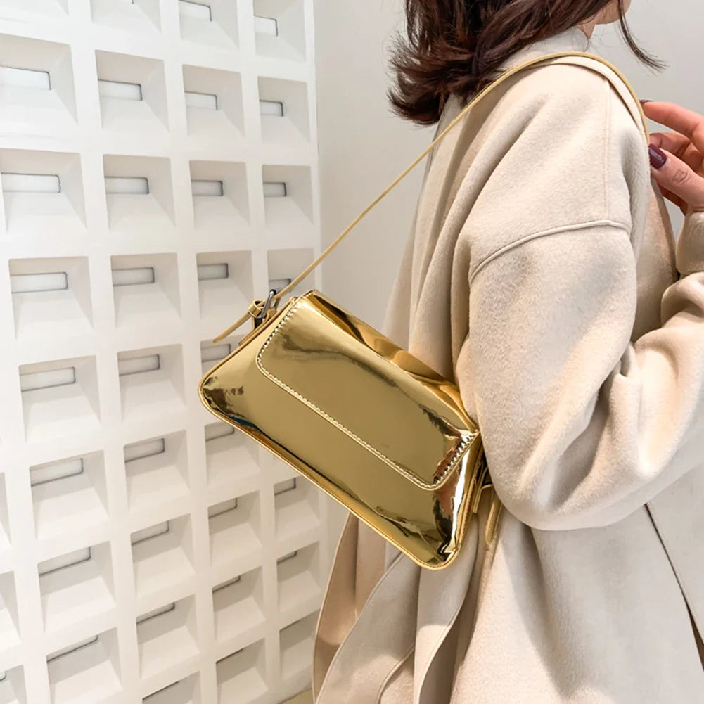 Gold shoulder bag