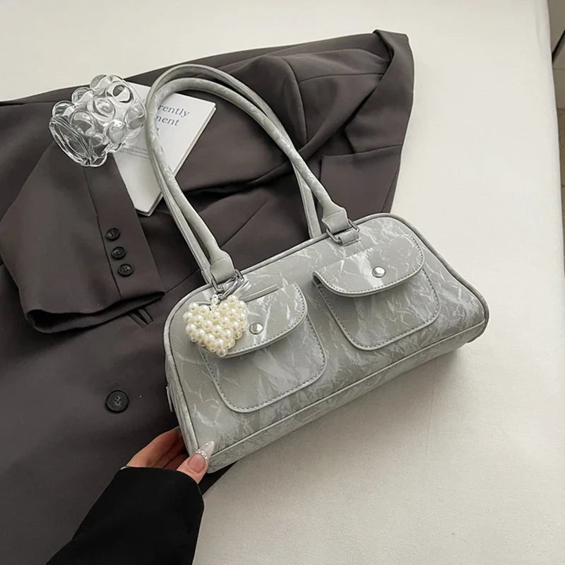 Fabienne | Pink Leather Korean Shoulder Bag