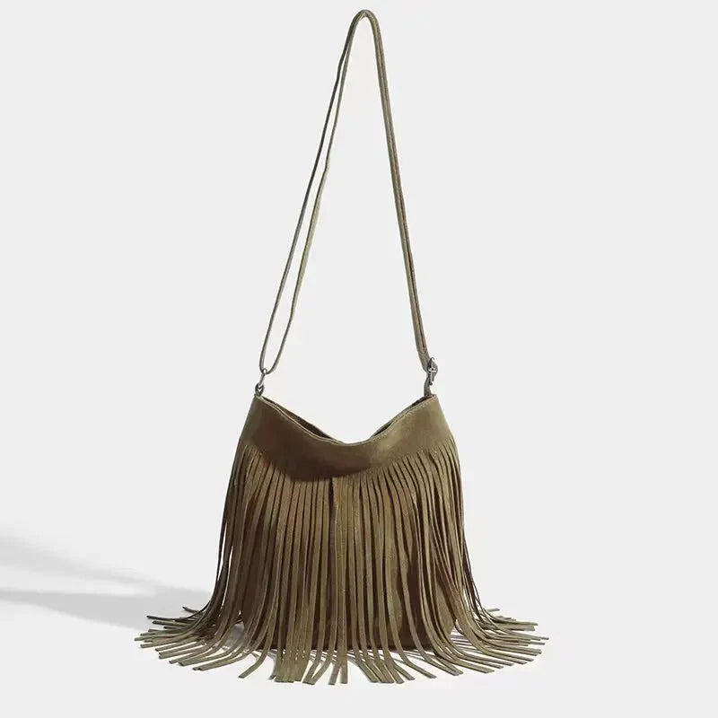 Brown Suede Crossbody Bag