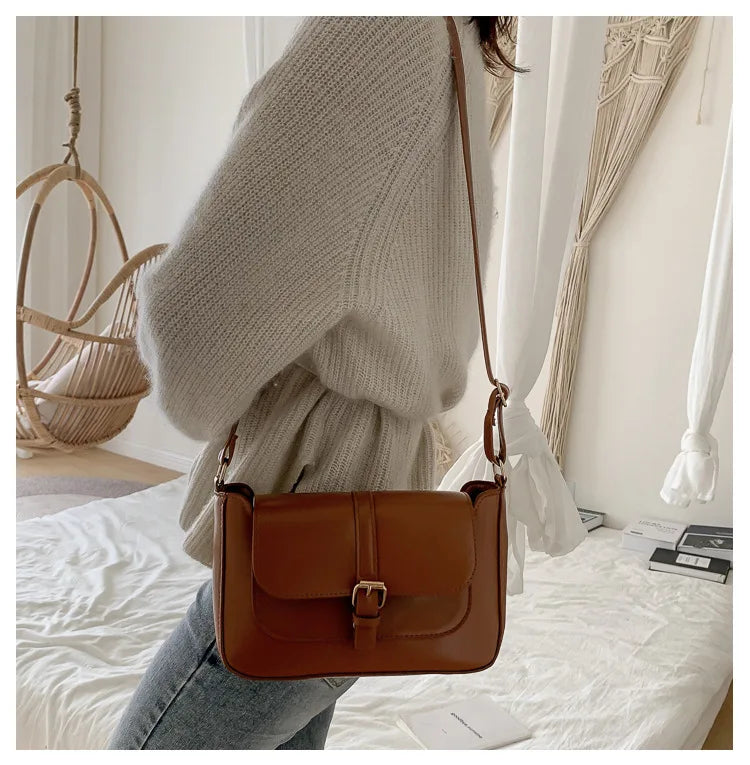 Elif | Brown Leather Crossbody Bag