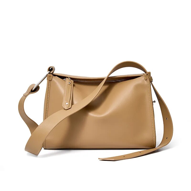 Tan leather crossbody bag