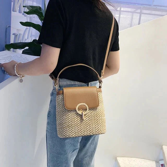 Wicker Bucket Bag