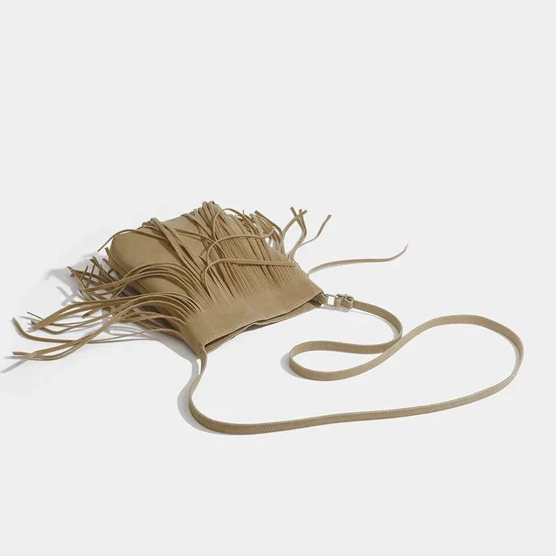 Brown Suede Crossbody Bag
