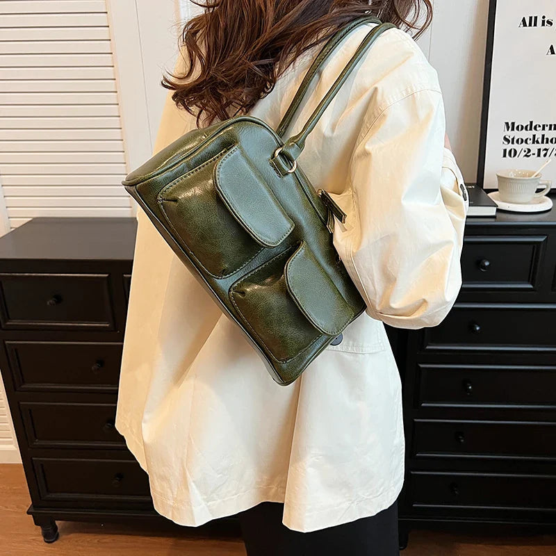 Leather shoulder bag