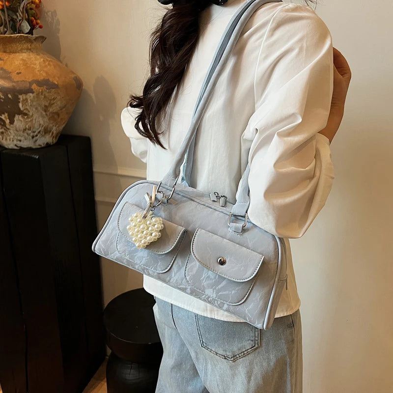 Fabienne | Pink Leather Korean Shoulder Bag