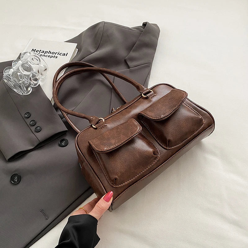 Leather shoulder bag