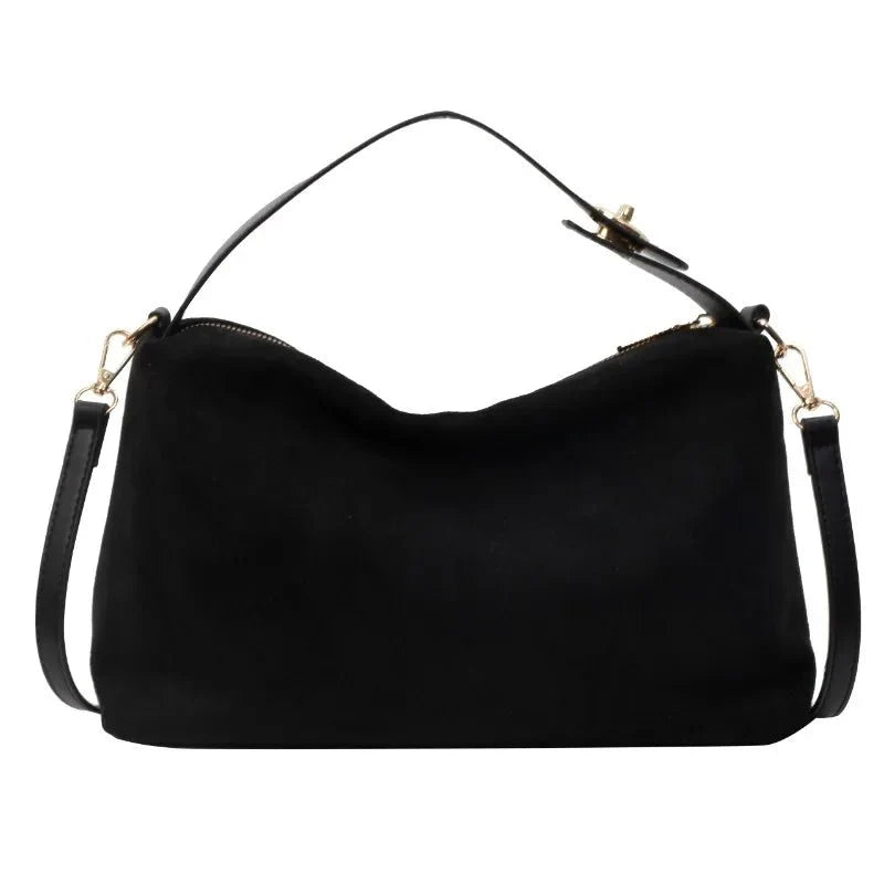 Suede shoulder bag