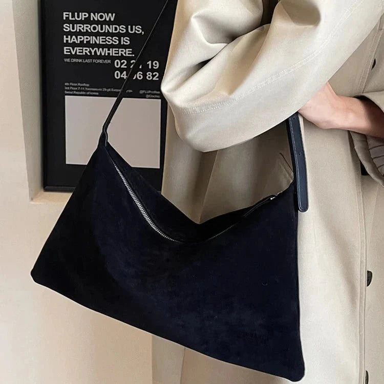 Suede shoulder bag