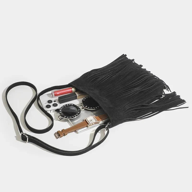 Josiane | Brown Suede Crossbody Bag