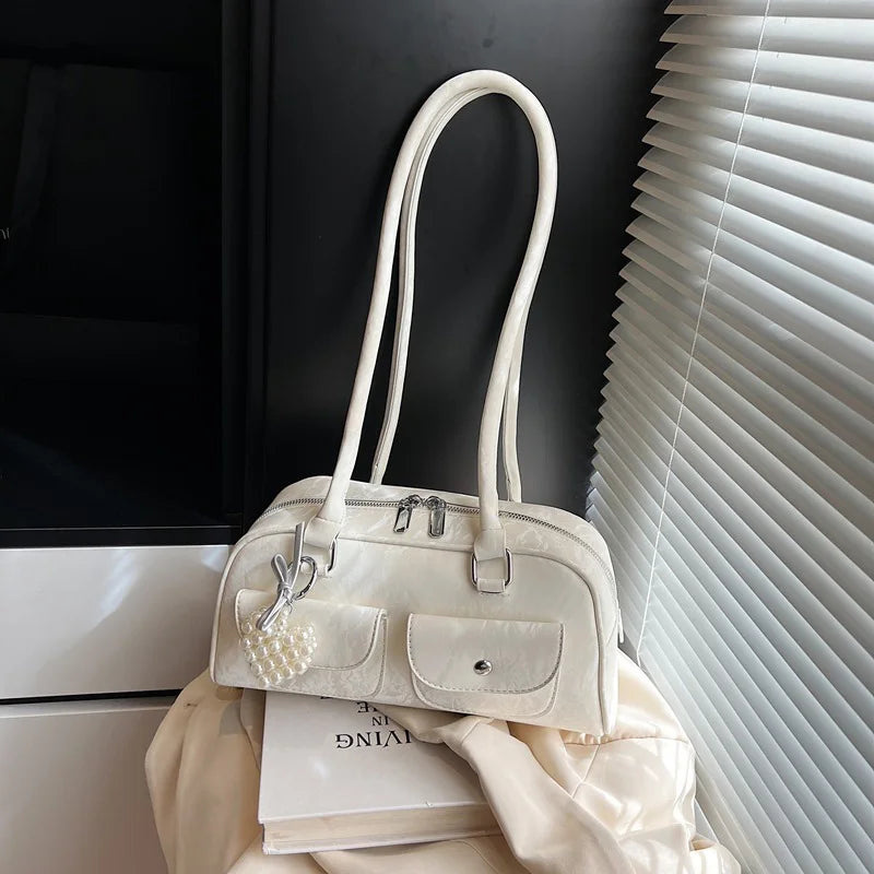 Fabienne | Pink Leather Korean Shoulder Bag