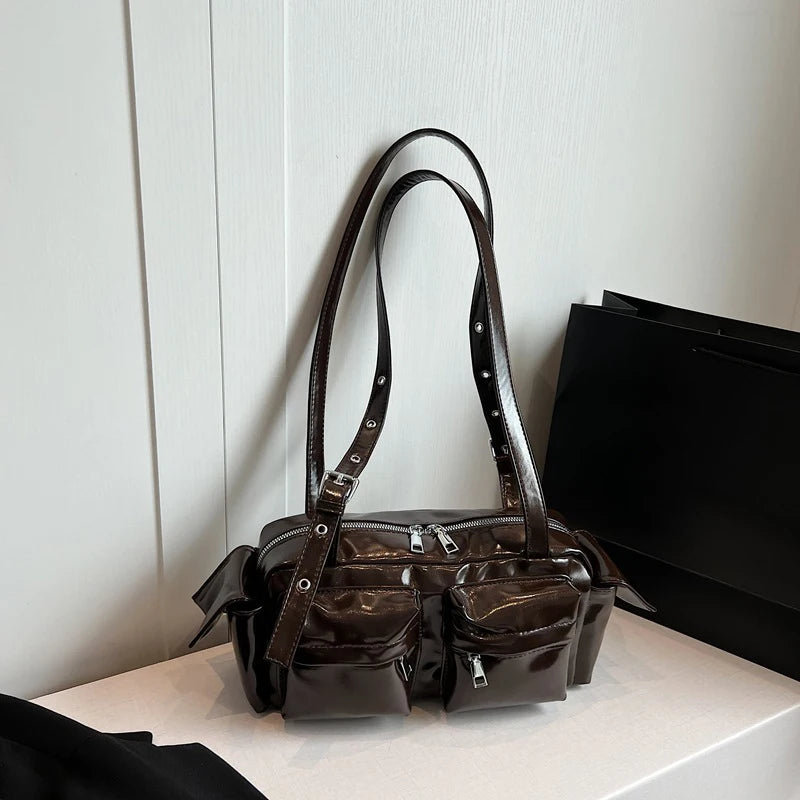 Amandine | Pink Multi-pocket Korean Shoulder Bag