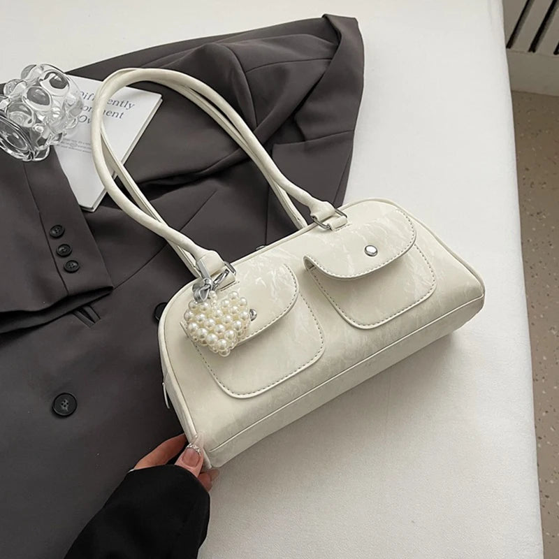 Fabienne | Pink Leather Korean Shoulder Bag