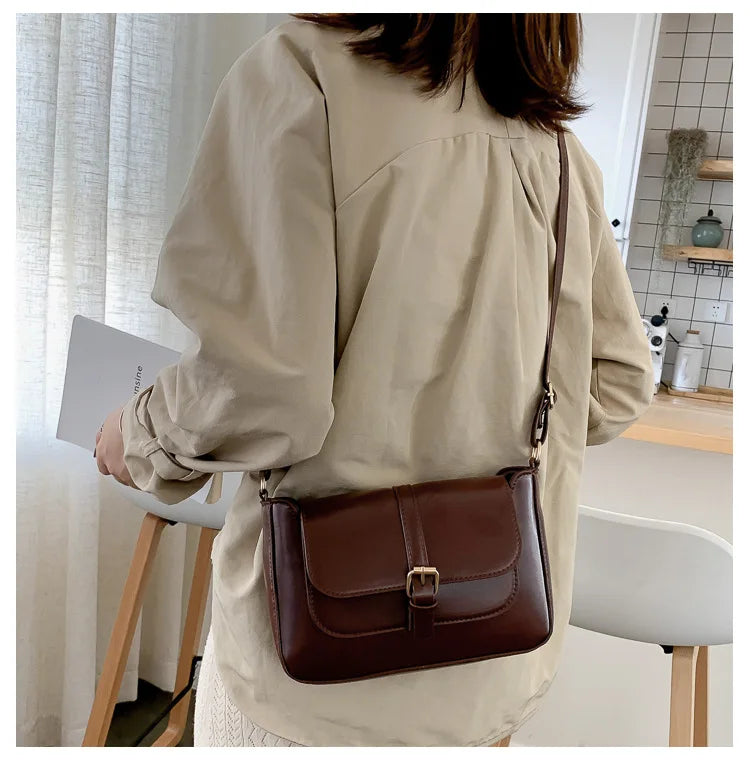 Elif | Brown Leather Crossbody Bag