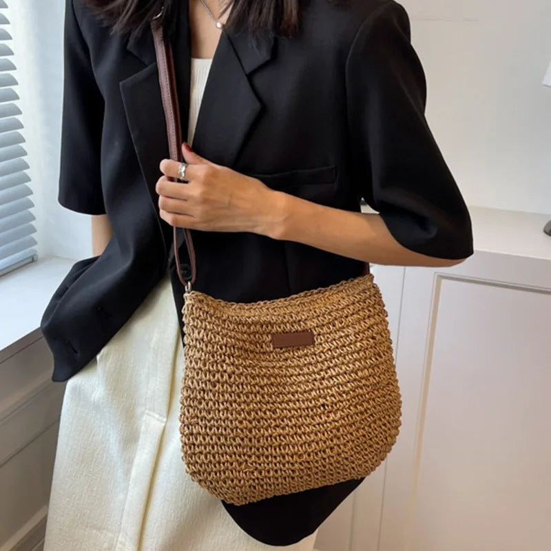 Mini Straw Crossbody Bag