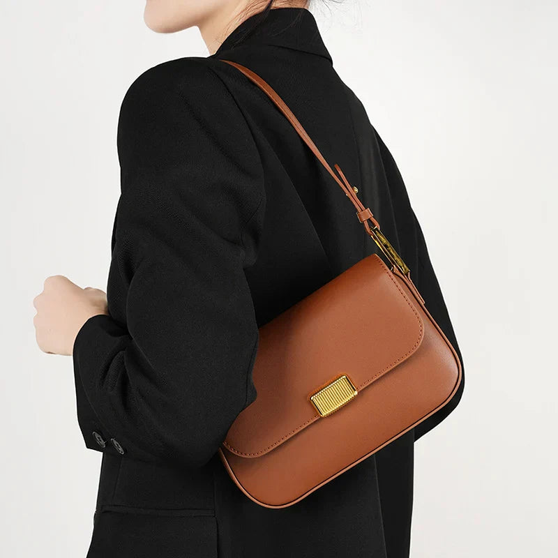 Thalia | Brown Leather Crossbody Bag