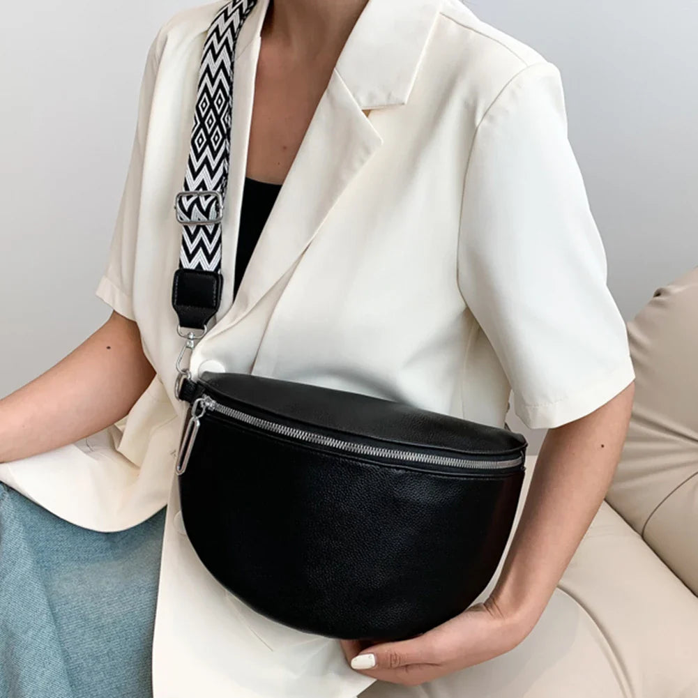 Black Leather Crossbody Bag