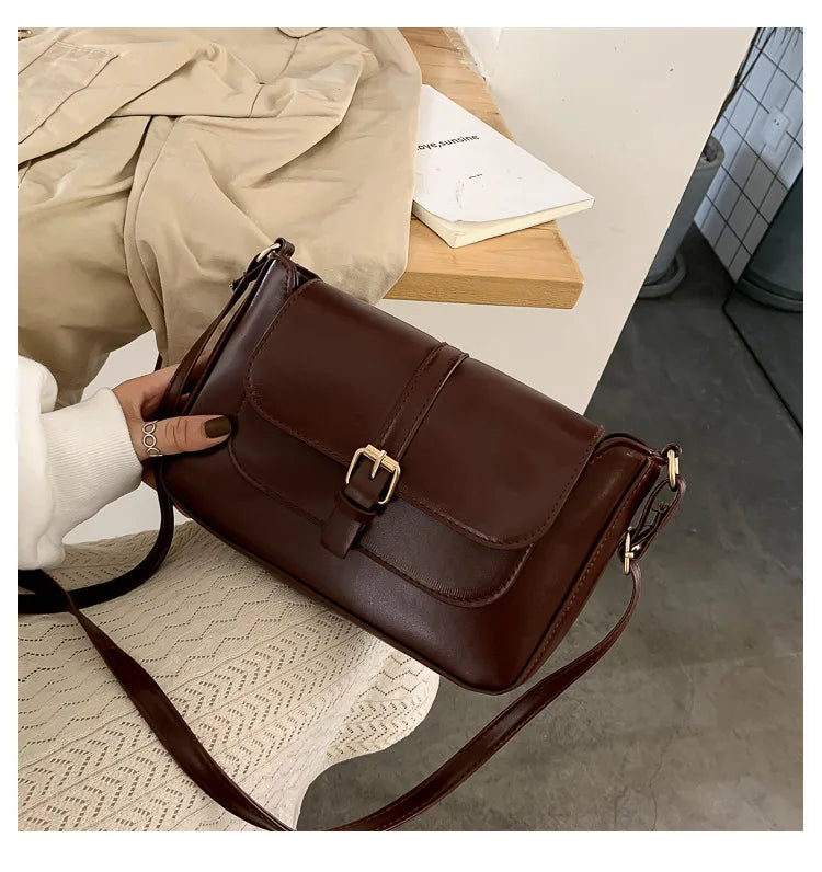 Elif | Brown Leather Crossbody Bag