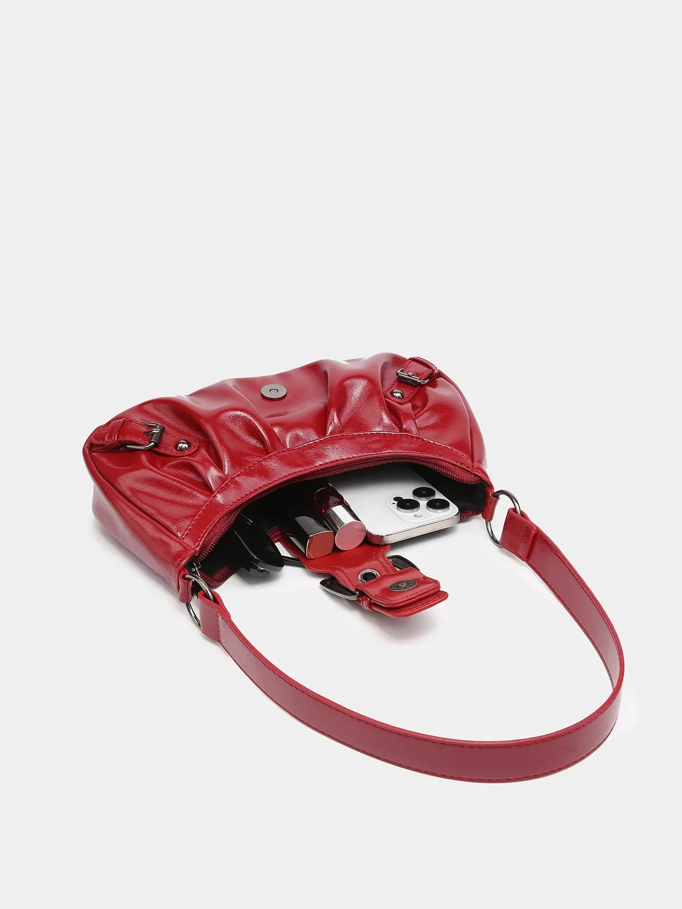 Aurélie | Vintage Red Crescent Bag