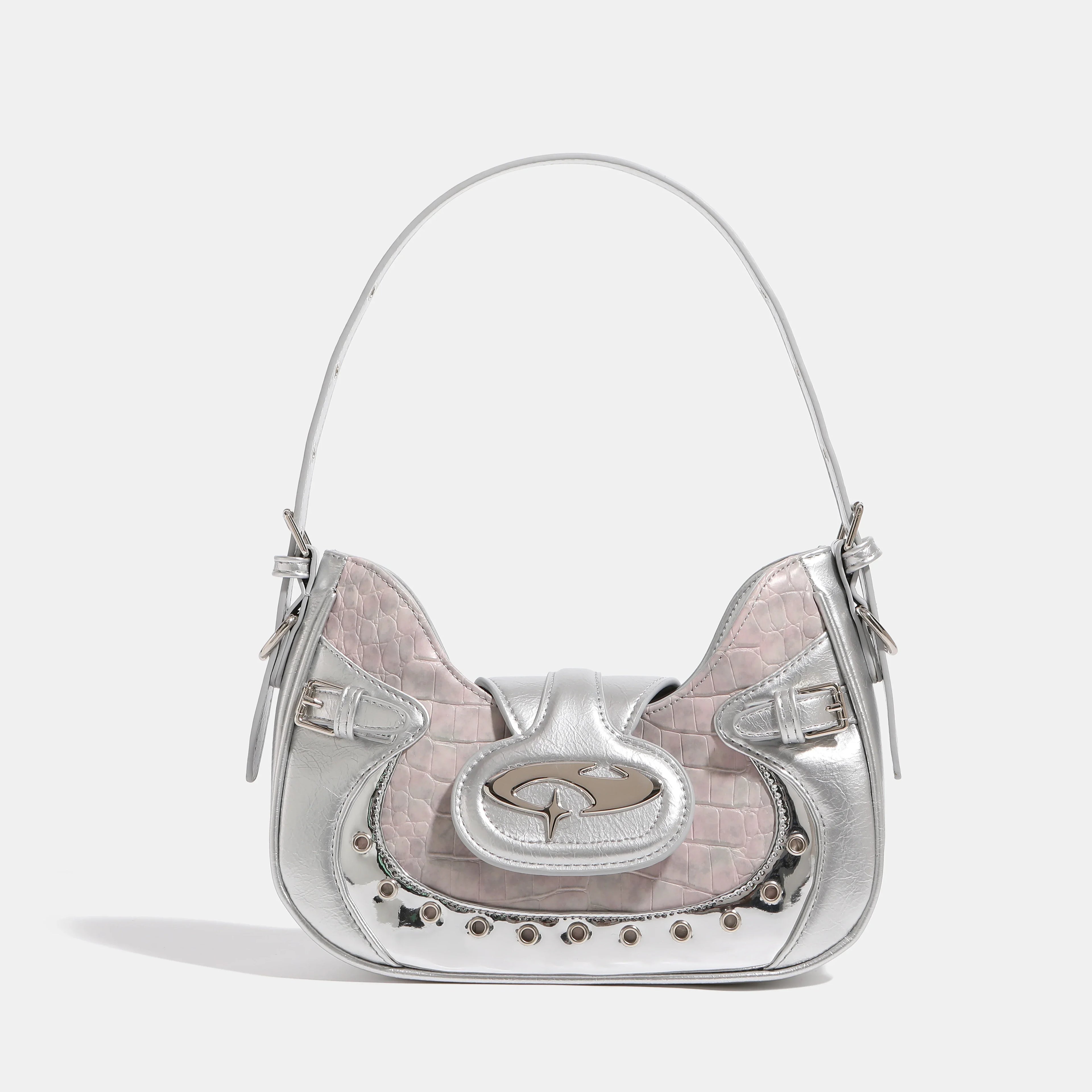 Djamila | Silver Crescent Crossbody Bag