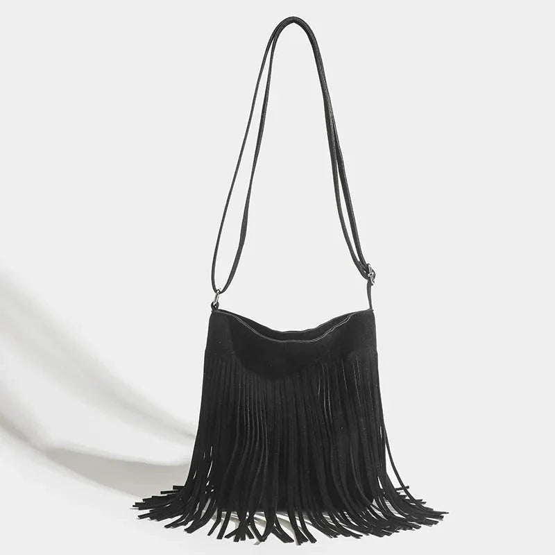 Brown Suede Crossbody Bag