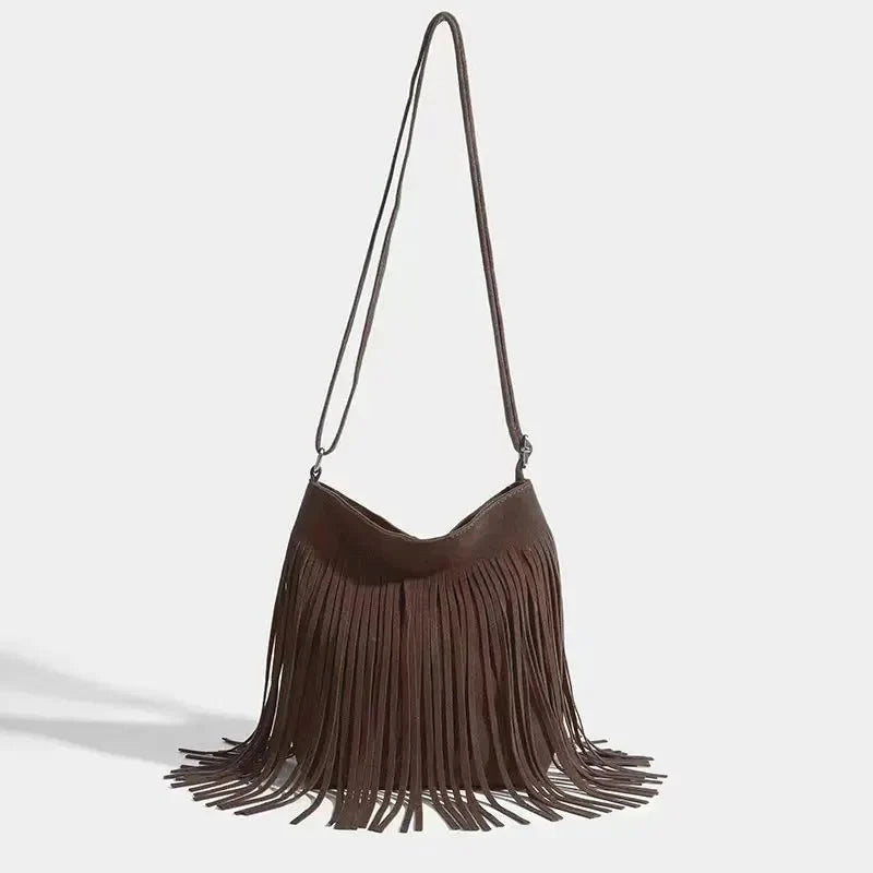 Brown Suede Crossbody Bag