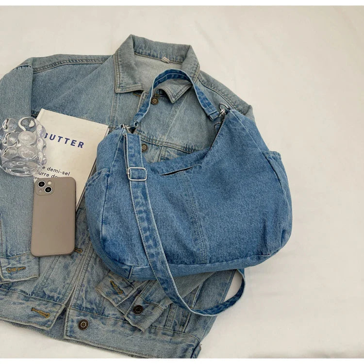 Denim Crossbody Shoulder Bag