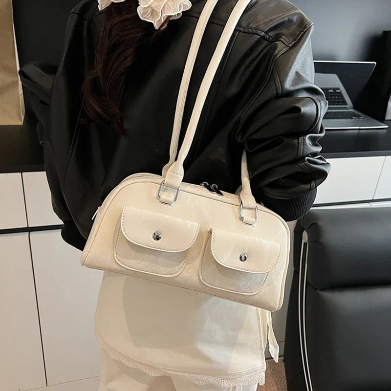 Fabienne | Pink Leather Korean Shoulder Bag