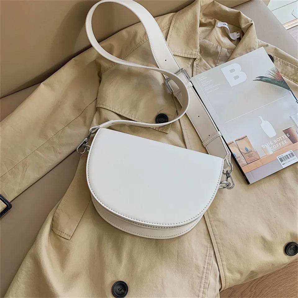 Brown Crescent Crossbody Bag