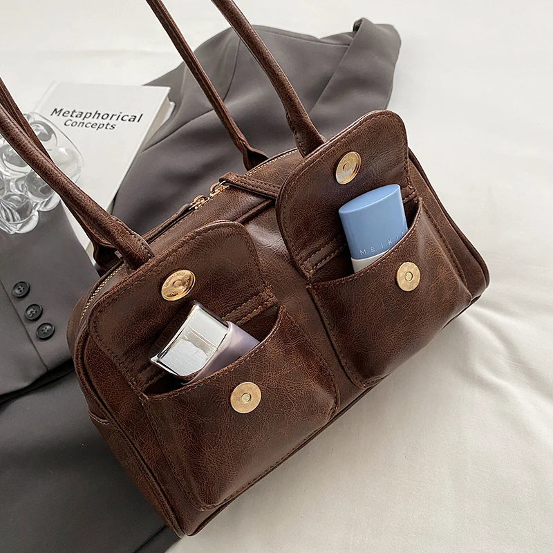 Leather shoulder bag
