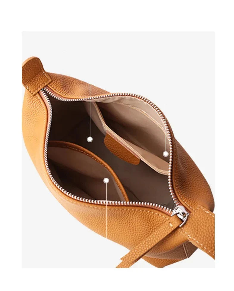 Odile | Orange Mini Leather Crossbody Bag