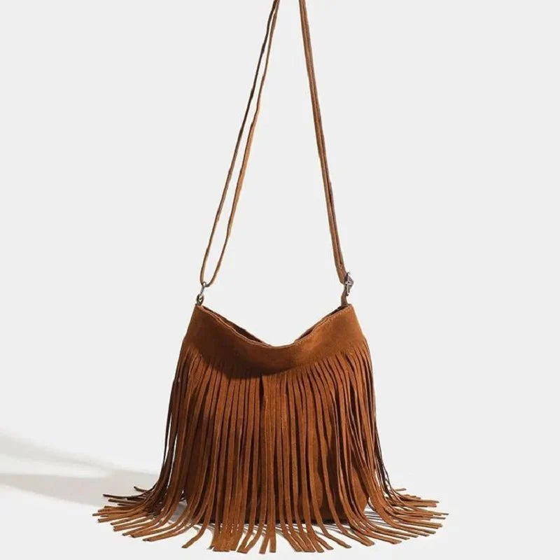 Brown Suede Crossbody Bag